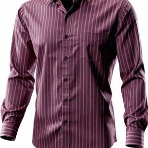 Tasso Elba Men's Maroon Striped Button Down Shirt